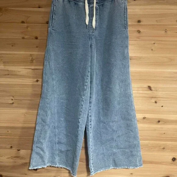 Aerie Light Wash Wide Leg 02 F 0 - Picture 1 of 6